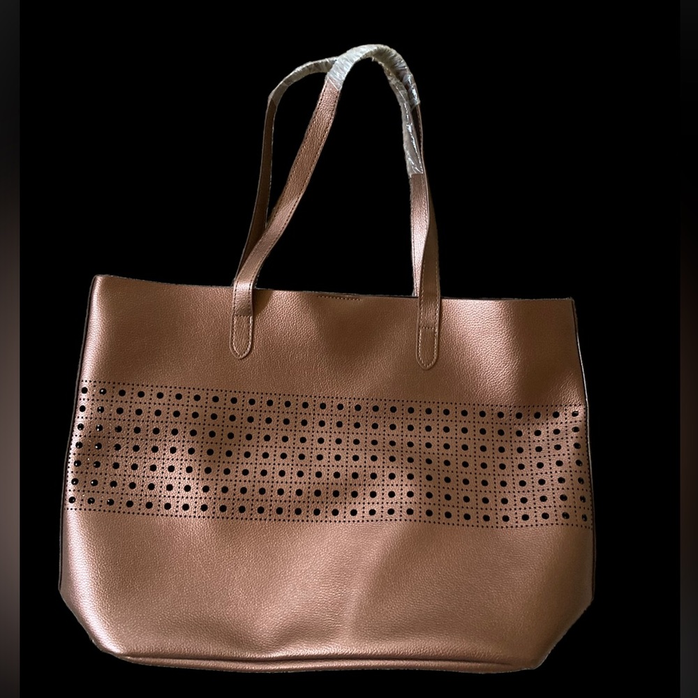 Bronze Faux Leather Bag